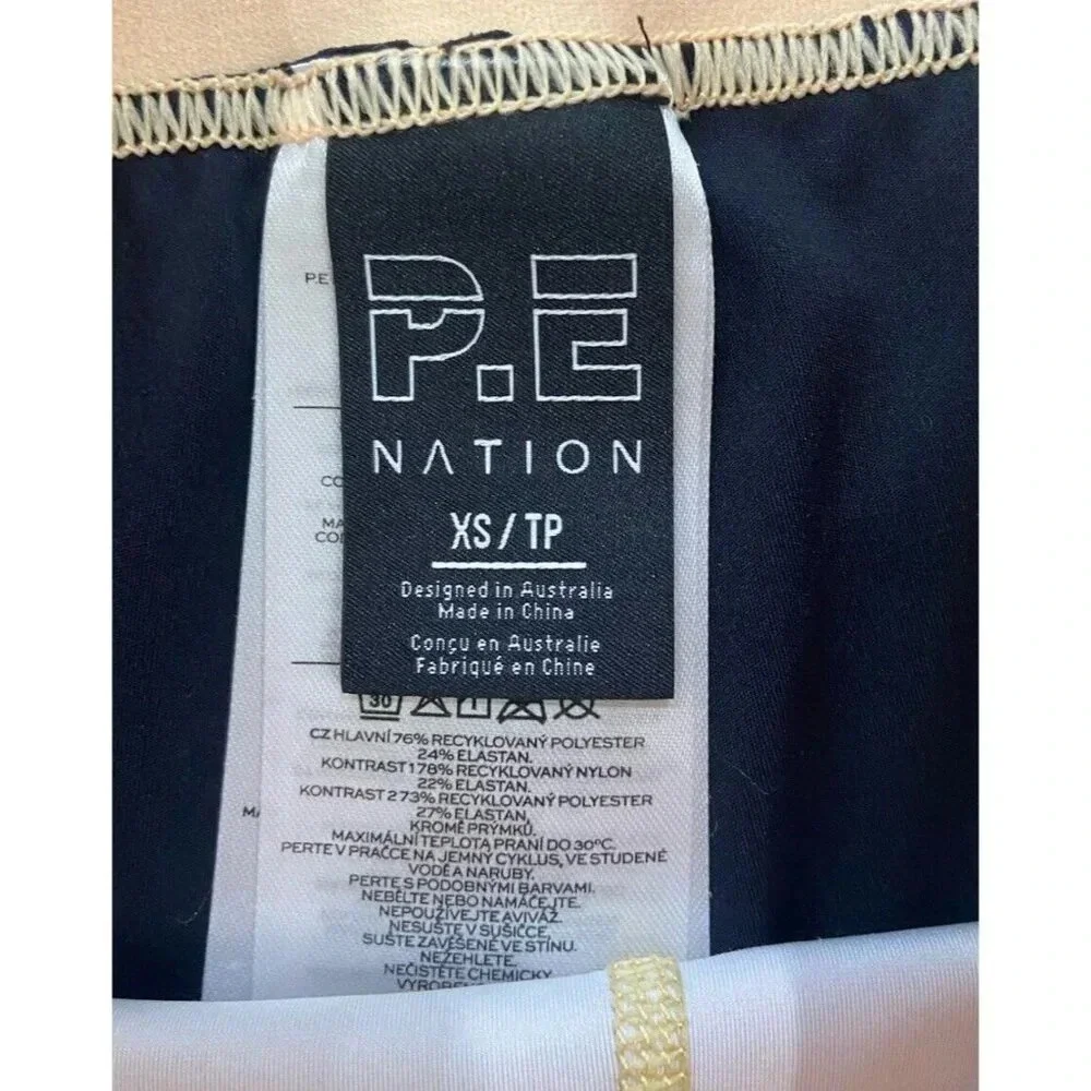 PE Nation Biker Shorts Black Tan Cream XS